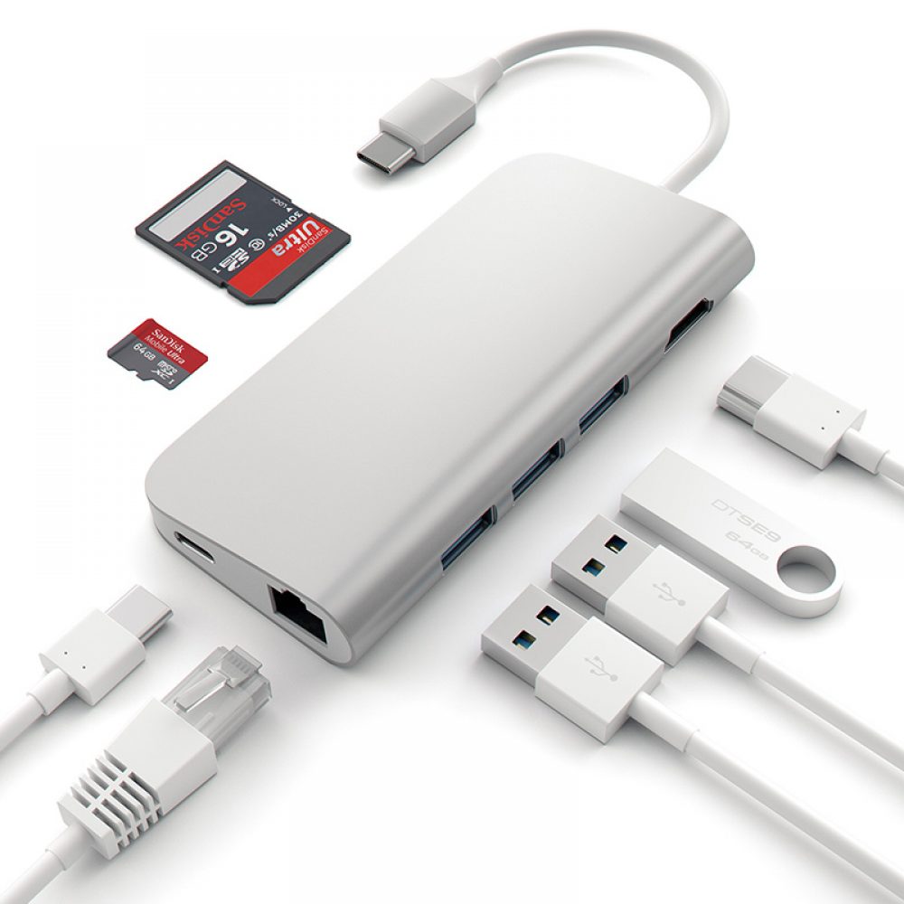 Satechi Type-C Aluminium Multi-Port Adapter, Silber – Bild 3
