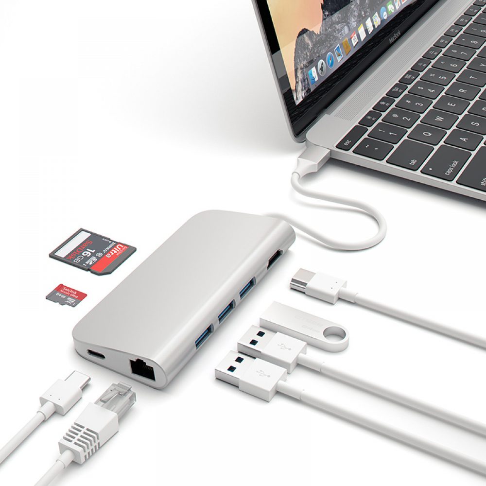 Satechi Type-C Aluminium Multi-Port Adapter, Silber – Bild 4