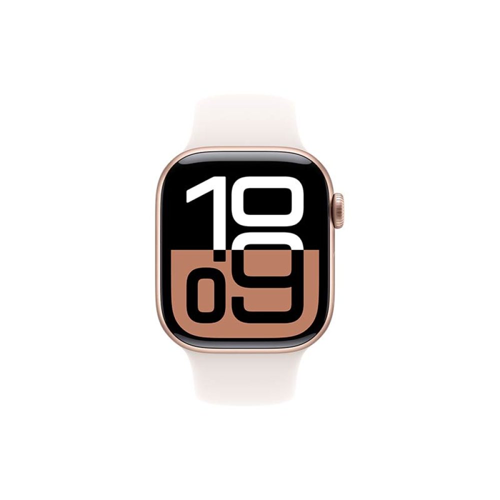 Apple Watch Series 10 GPS + Cellular, Aluminiumgehäuse 42 mm Roségold mit Sportarmband Blassrosa