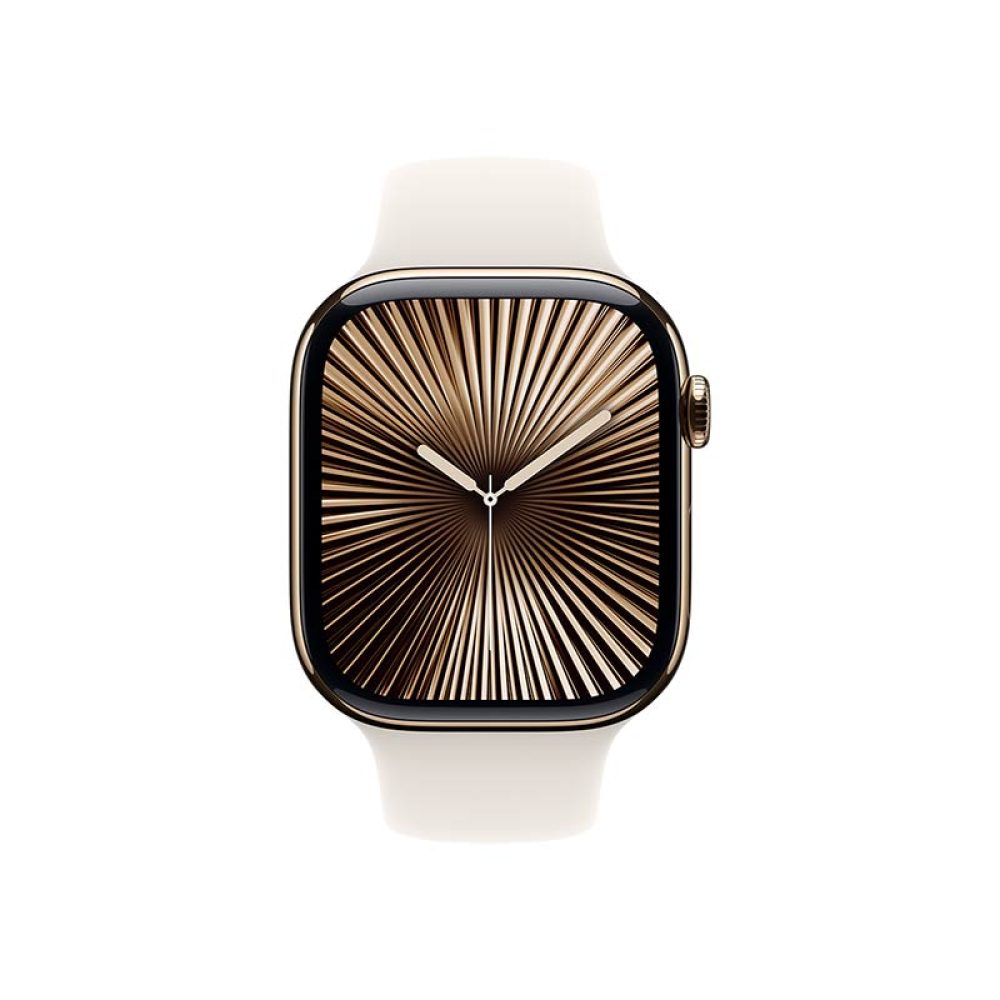 Apple Watch Series 10 GPS + Cellular, Titangehäuse 46 mm Gold mit Sportarmband Polarstern