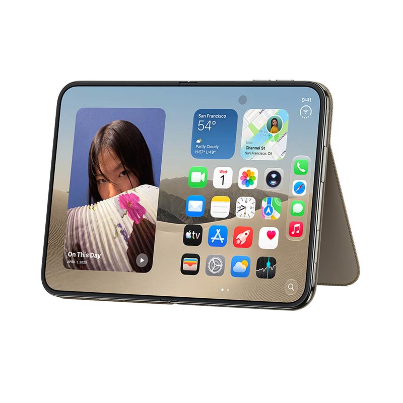 Apple iPhone Duo Folio mit Standfuß, Taupe – Bild 2