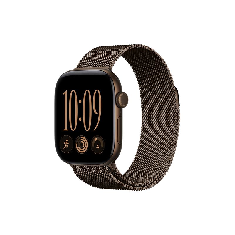 Apple Watch Series 12 GPS, 42 mm Aluminiumgehäuse Dunkelbronze mit Milanaise Armband Dunkelbronze – Bild 2
