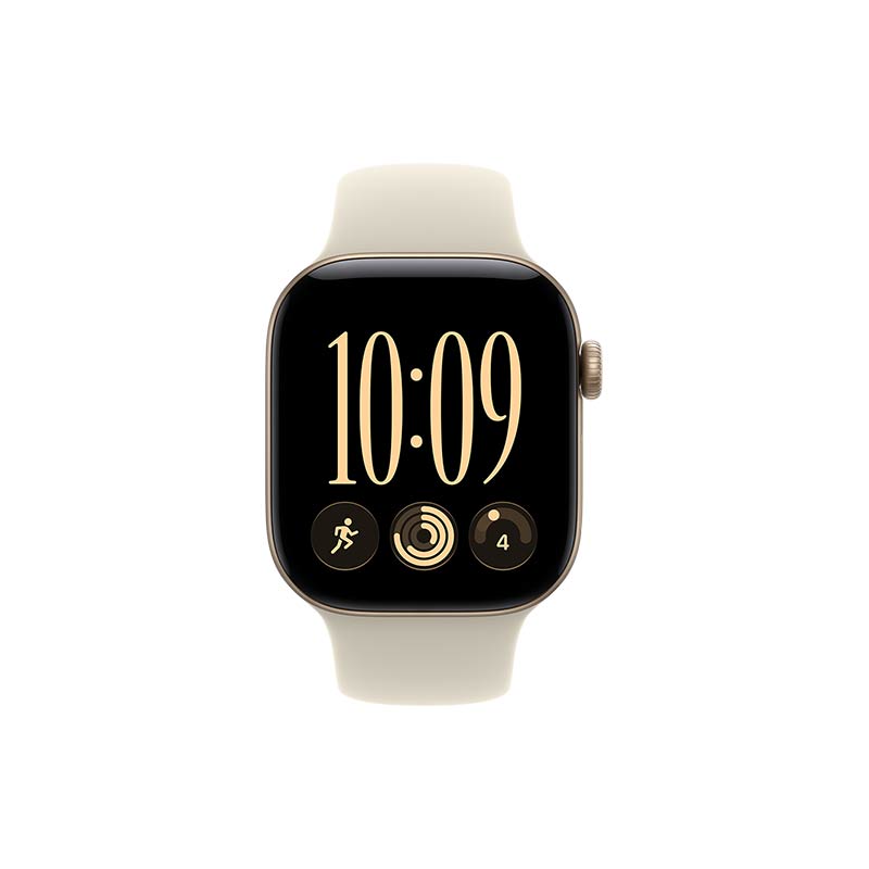 Apple Watch Series 12 GPS + Cellular, 42 mm Aluminiumgehäuse Lichtgold mit Sportarmband Sand