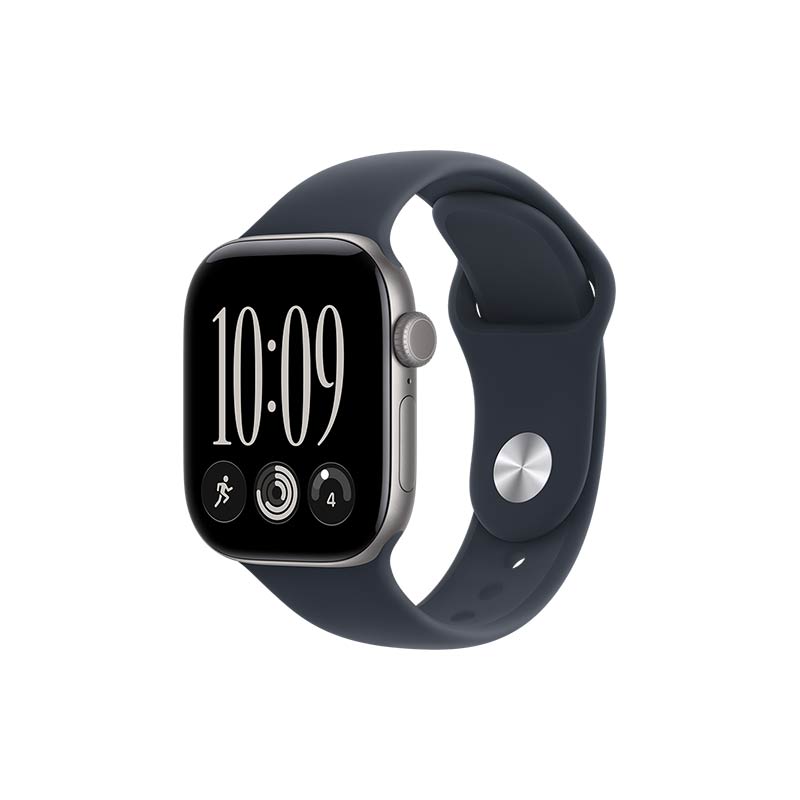 Apple Watch Series 12 GPS, 42 mm Aluminiumgehäuse Space Grau mit Sportarmband Navyblau – Bild 2