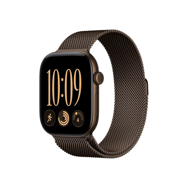 Apple Watch Series 12 GPS, 46 mm Aluminiumgehäuse Dunkelbronze mit Milanaise Armband Dunkelbronze – Bild 2