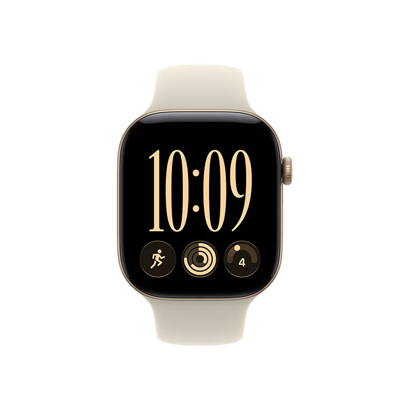 Apple Watch Series 12 GPS + Cellular, 46 mm Aluminiumgehäuse Lichtgold mit Sportarmband Sand