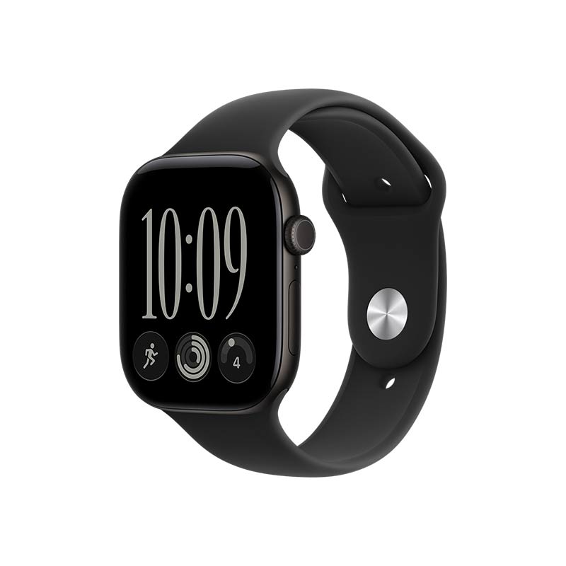 Apple Watch Series 12 GPS, 46 mm Aluminiumgehäuse Schwarz mit Sportarmband Schwarz – Bild 2