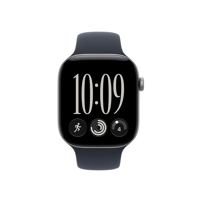 Apple Watch Series 12 GPS, 46 mm Aluminiumgehäuse Space Grau mit Sportarmband Navyblau