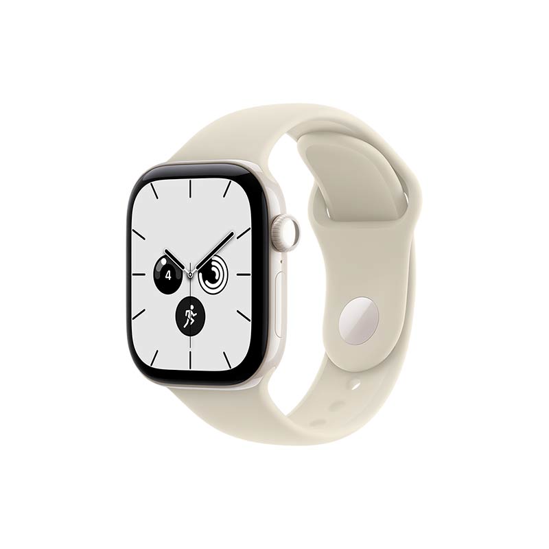 Apple Watch Series 12 GPS + Cellular, 42 mm Keramikgehäuse Perlweiß mit Sportarmband Sand – Bild 2