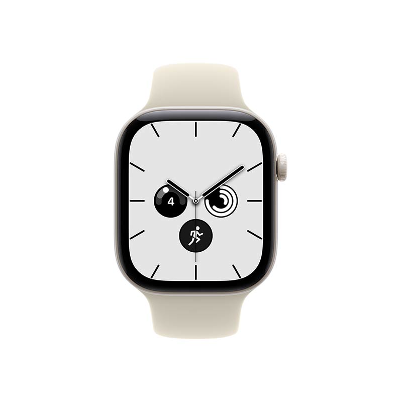 Apple Watch Series 12 GPS + Cellular, 46 mm Keramikgehäuse Perlweiß mit Sportarmband Sand