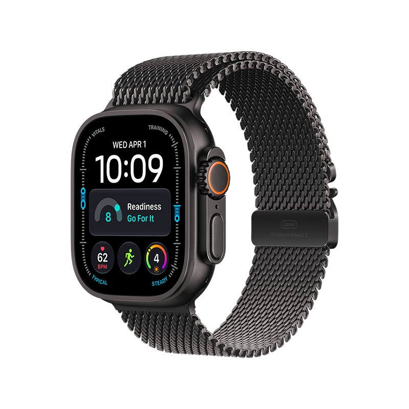 Apple Watch Ultra 4 GPS + Cellular, 49 mm Titangehäuse Schwarz mit Milanaise Armband Titan Schwarz – Bild 2