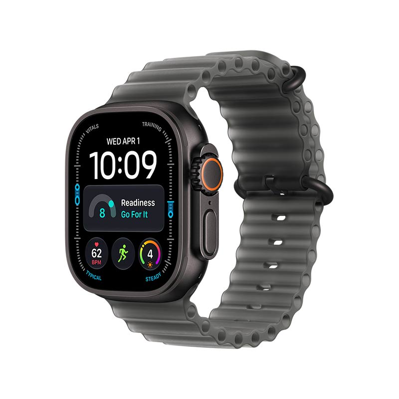 Apple Watch Ultra 4 GPS + Cellular, 49 mm Titangehäuse Schwarz mit Ocean Armband Halbtransparentes Schwarz – Bild 2